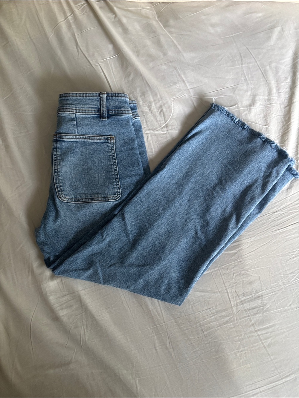 Zara Light Blue Straight-Leg Jeans